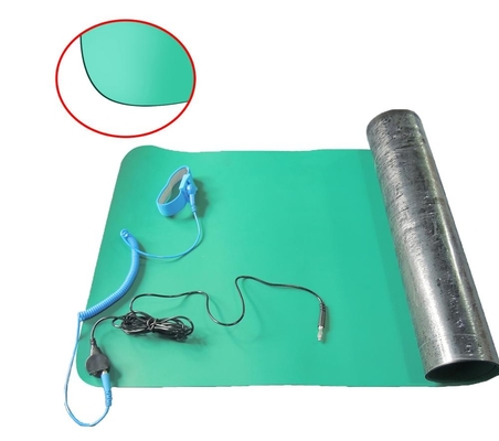 Πράσινο αντιστατικό λαστιχένιο χαλί 1.2mx10m 2mm ESD για τον πίνακα πάγκων εργασίας