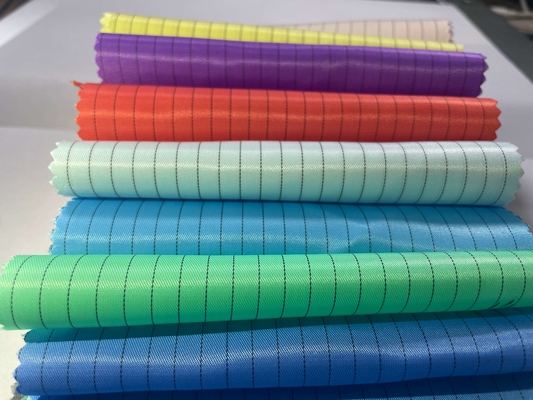 130GSM Anti Static ESD Polyester 5mm Stripe Polyester Carbon ESD Ύφασμα