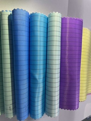 Cleanroom Dustproof πλέγμα 5mm Ομοιόμορφο ύφασμα πολυεστέρας Αντιστατικό ESD Αντιστατικό ύφασμα για ρούχα εργασίας