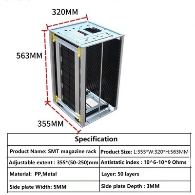 Πλαστικό μετάλλων πτυσσόμενο SMT ESD PCB αποθήκευσης ράφι περιοδικών ραφιών αγώγιμο