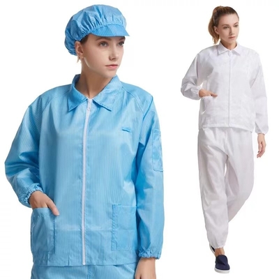 Καθαρή Smock δωματίων αντιστατική ESD συνήθεια εσθήτων αδιάβροχη με το μακρύ μανίκι