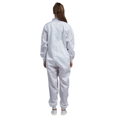 Με κουκούλα αντιστατικό Jumpsuit οξύμαχο χωρίς σκόνη καθαρό ύφασμα δωματίων ESD