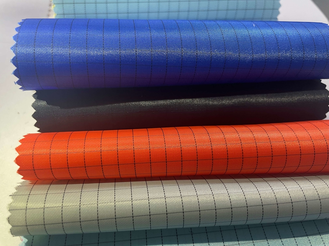 5mm ESD Grid Polyester Antistatic Anti Static Cleanroom Conductive Fabric Ύφασμα ρούχων χωρίς σκόνη